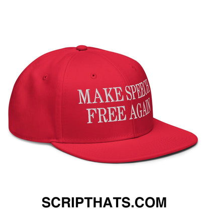 Make Speech Free Again High Crown Snapback Hat Burgundy maroon