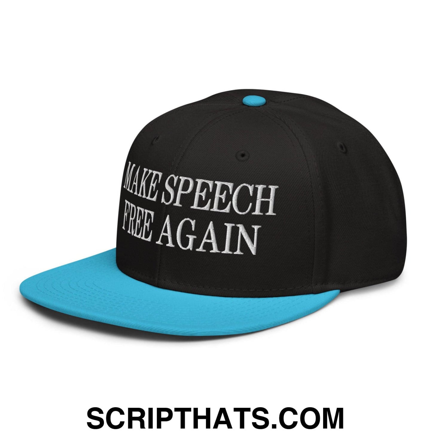 Make Speech Free Again High Crown Snapback Hat Red Black Black