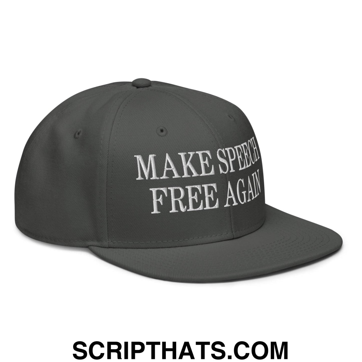 Make Speech Free Again High Crown Snapback Hat Black Red Red