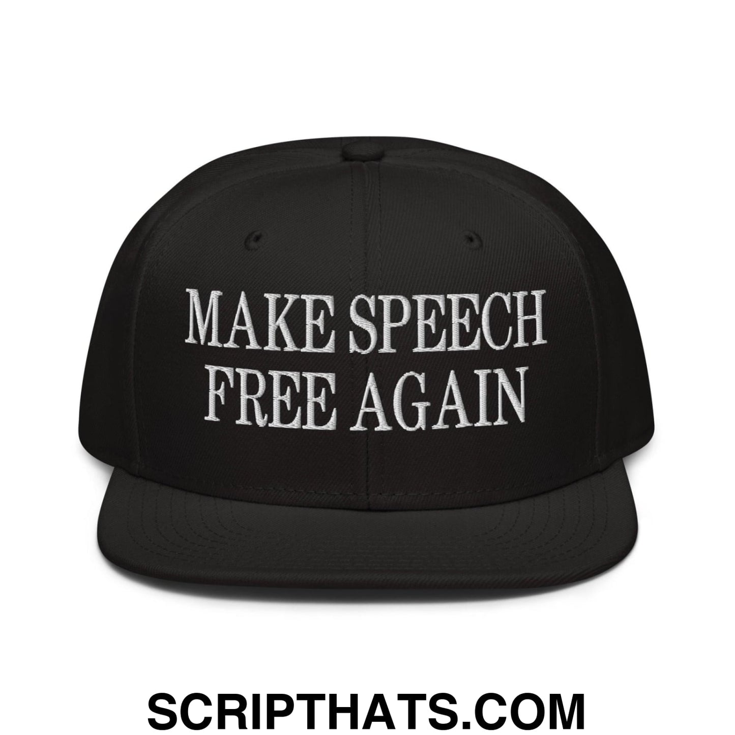 Make Speech Free Again High Crown Snapback Hat Black
