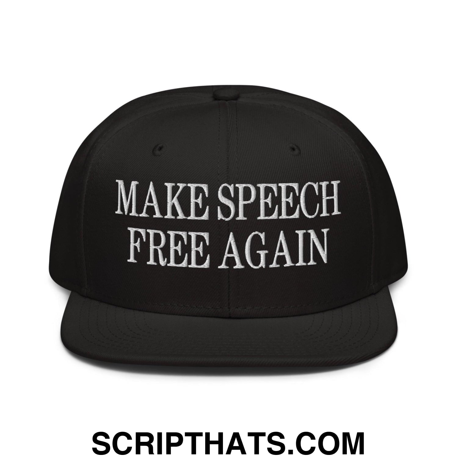 Make Speech Free Again High Crown Snapback Hat Black