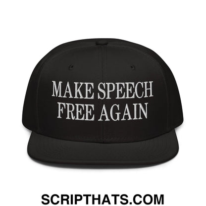 Make Speech Free Again High Crown Snapback Hat Black