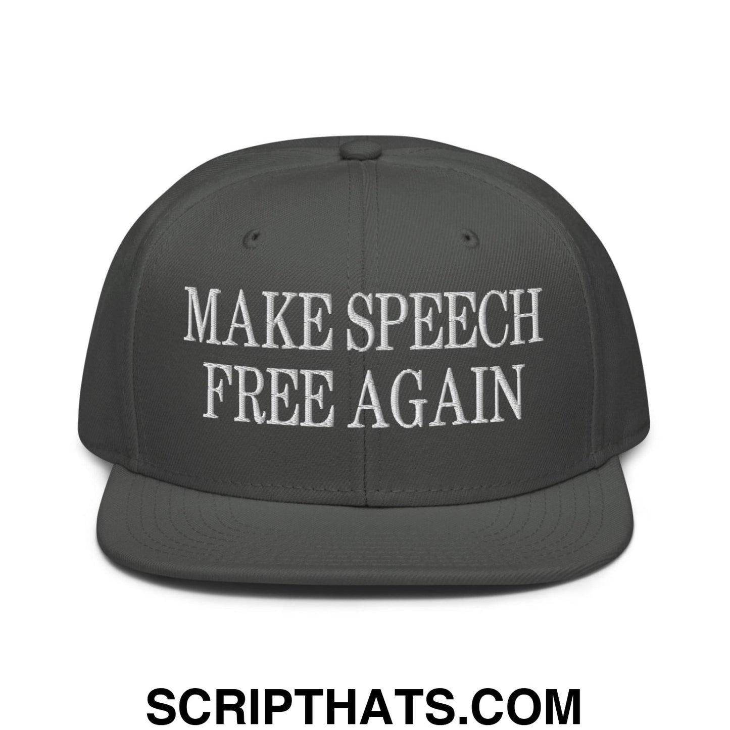 Make Speech Free Again High Crown Snapback Hat Charcoal gray