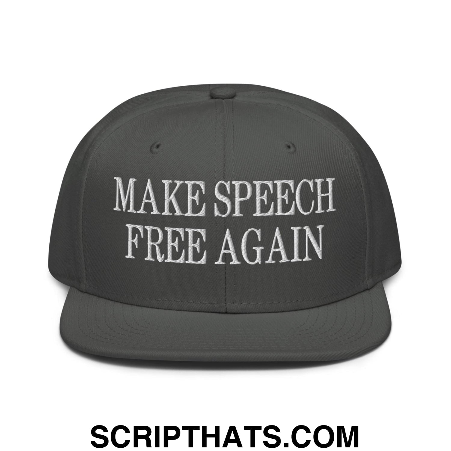 Make Speech Free Again High Crown Snapback Hat Charcoal gray