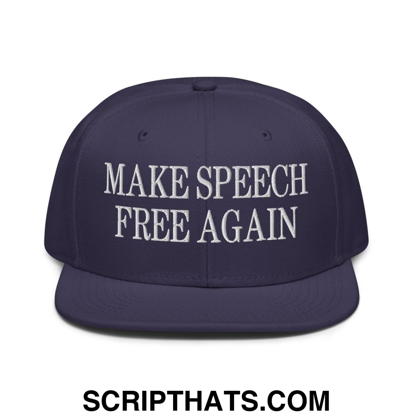 Make Speech Free Again High Crown Snapback Hat Navy blue