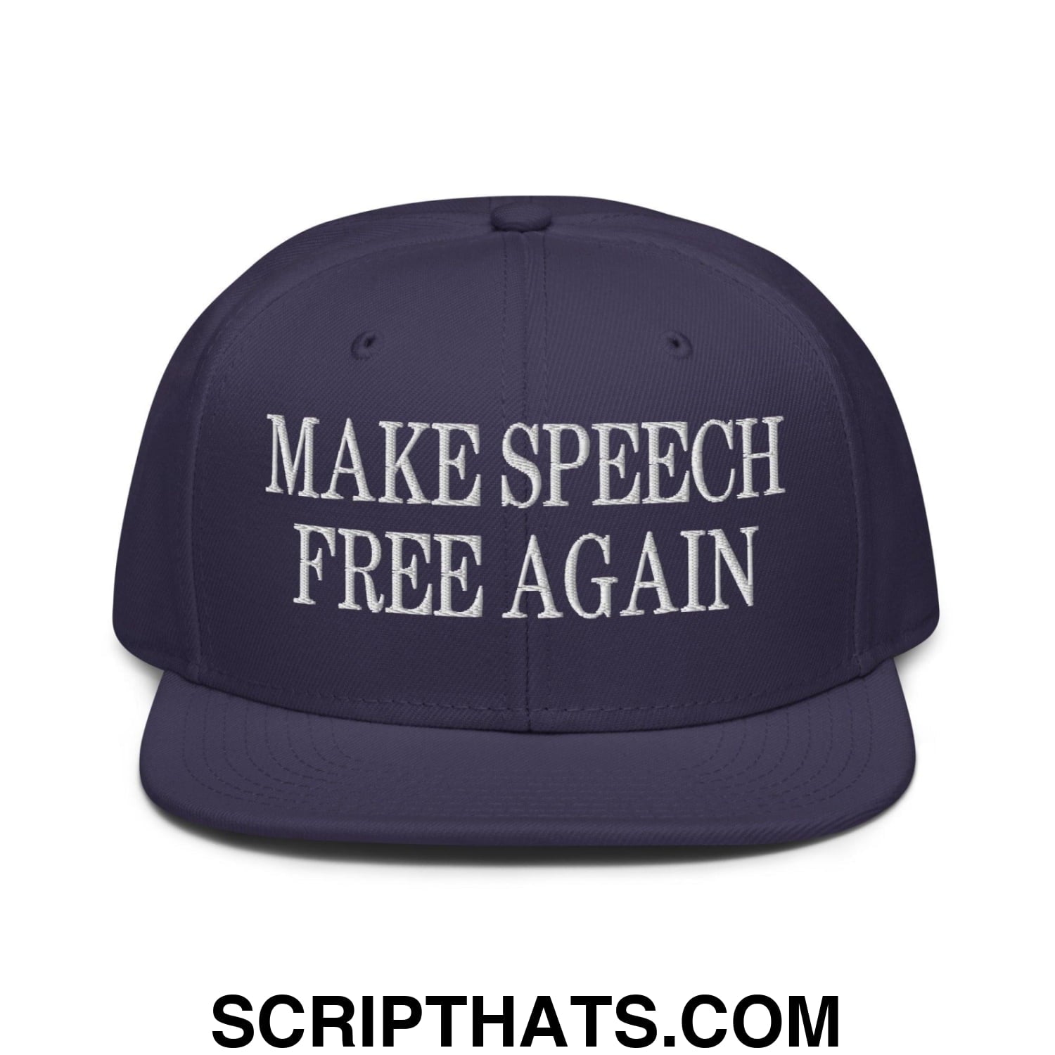 Make Speech Free Again High Crown Snapback Hat Navy blue