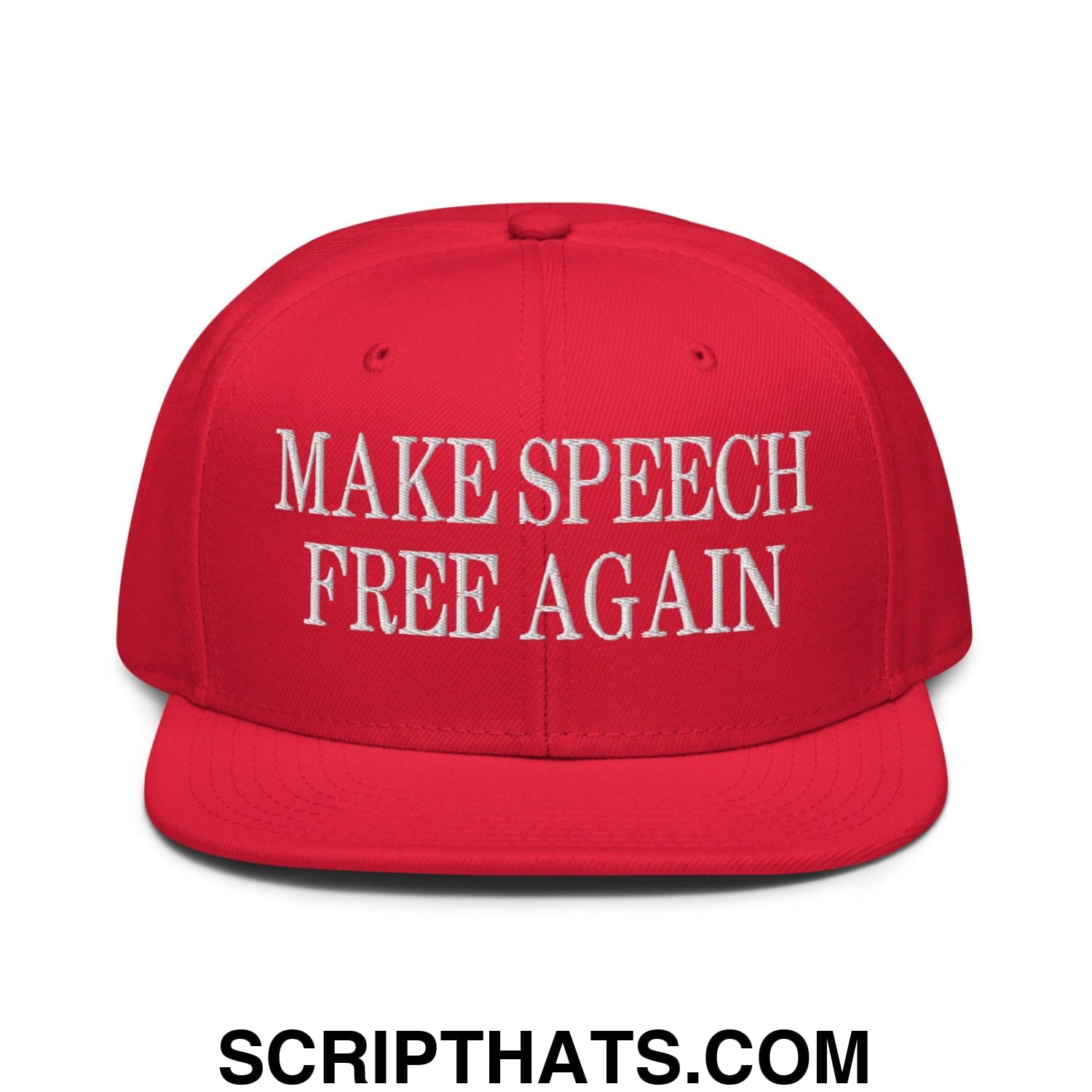 Make Speech Free Again High Crown Snapback Hat Red