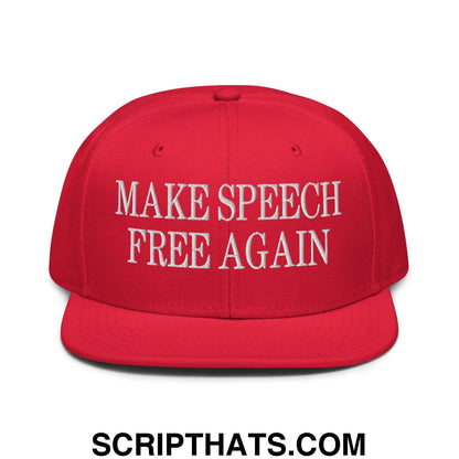 Make Speech Free Again High Crown Snapback Hat Red