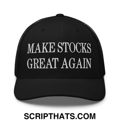Make Stocks Great Again Embroidered Mesh Trucker Hat Black