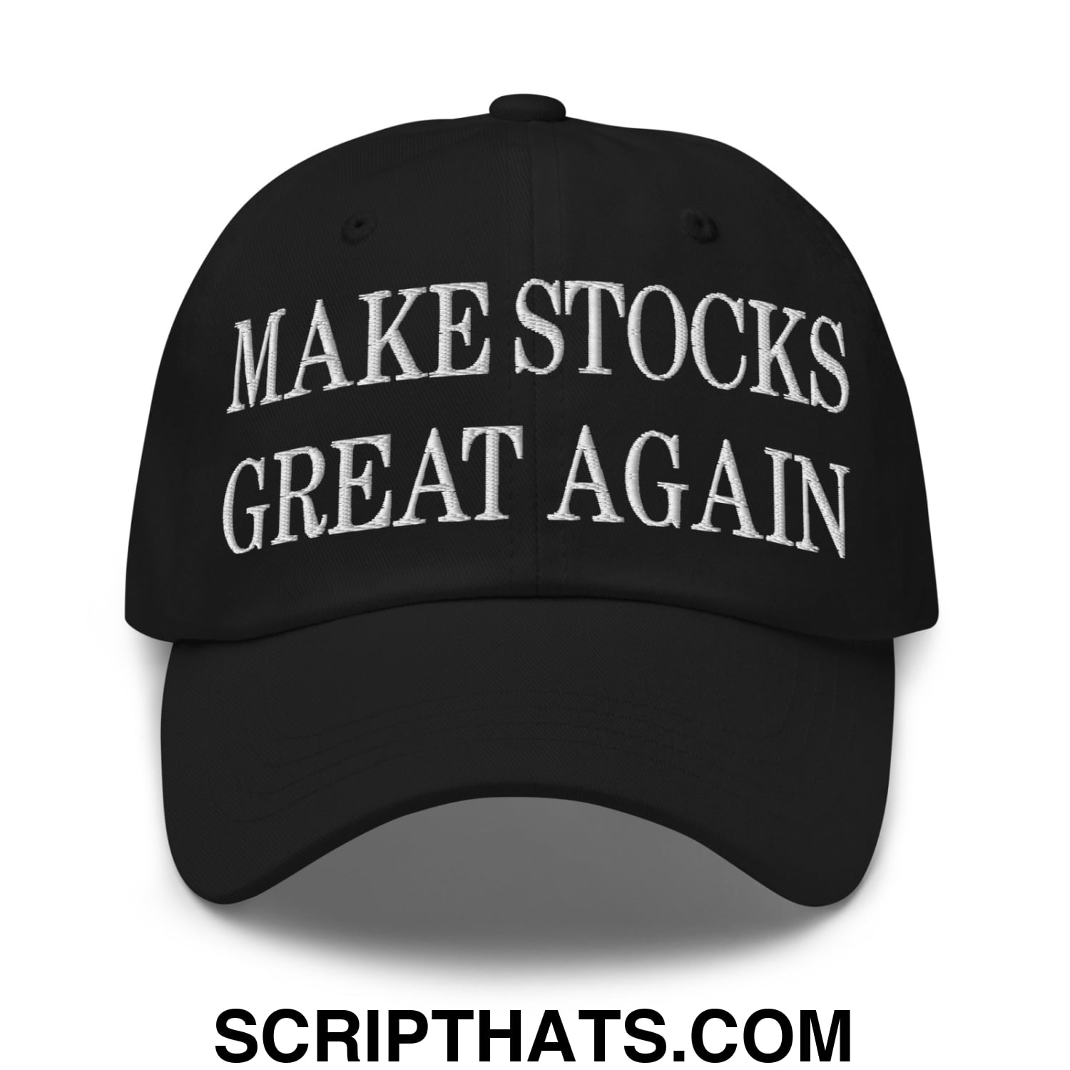 Make Stocks Great Again Embroidered Unstructured Dad Hat Black