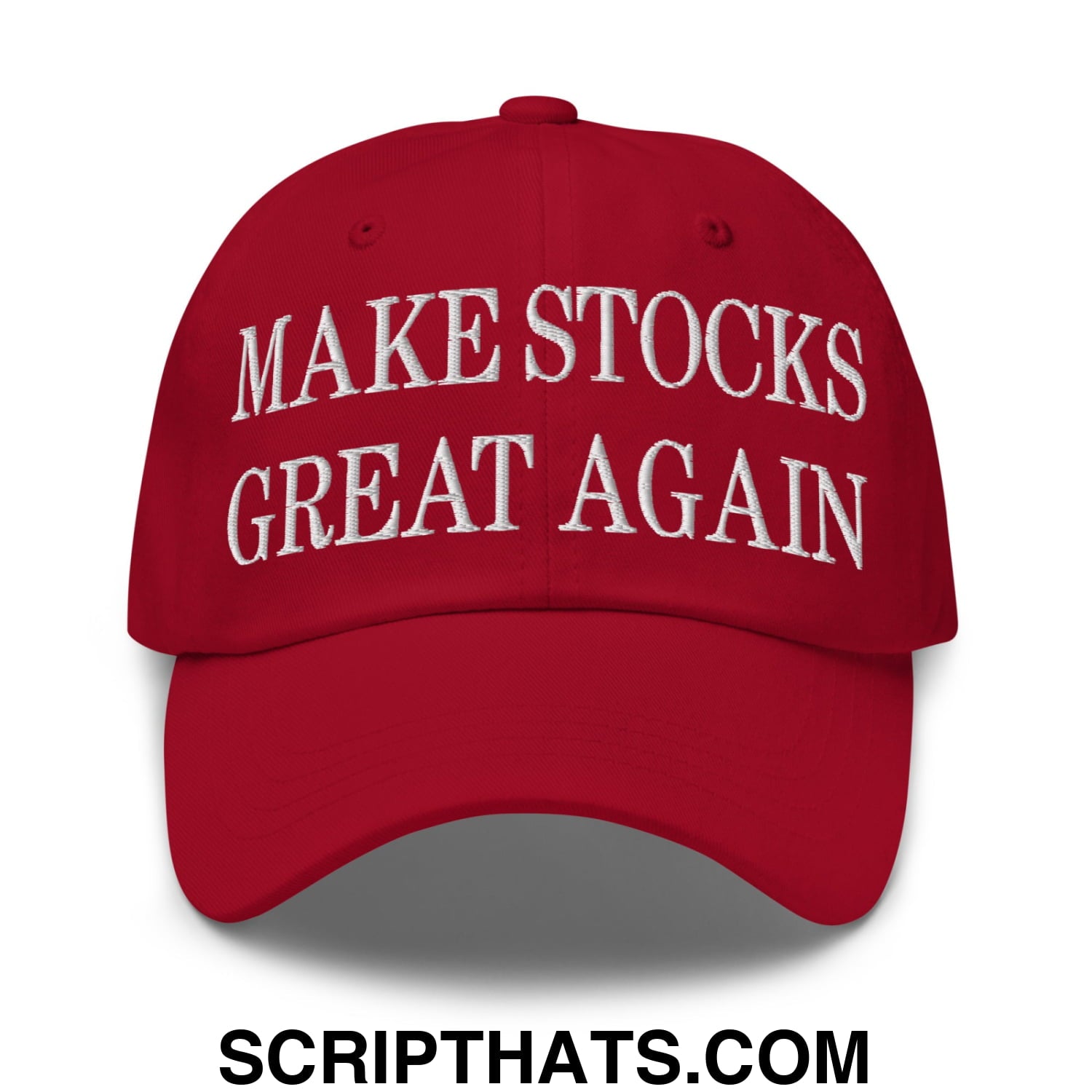 Make Stocks Great Again Embroidered Unstructured Dad Hat Cranberry