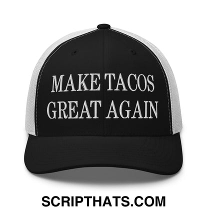 Make Tacos Great Again Embroidered Mesh Trucker Hat Black White