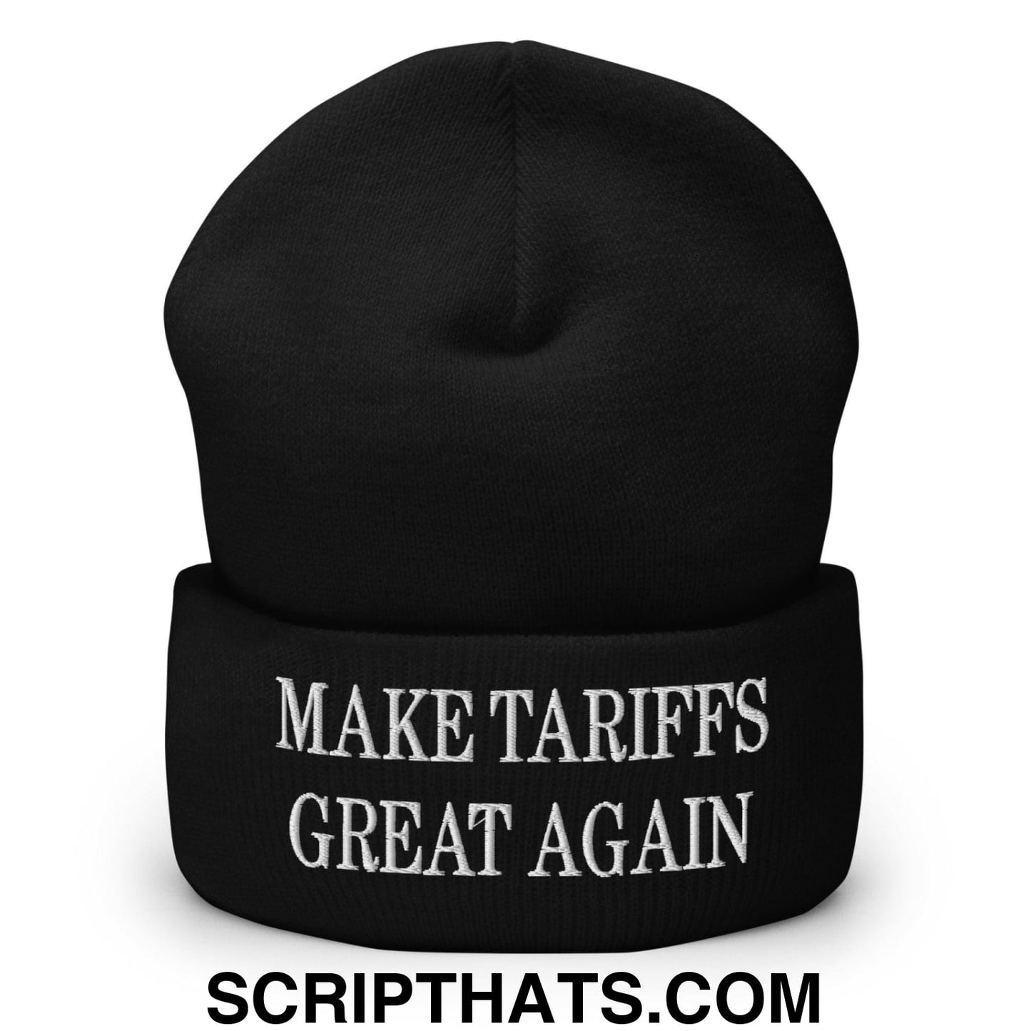 Make Tariffs Great Again Embroidered Knit Cuffed Beanie Black