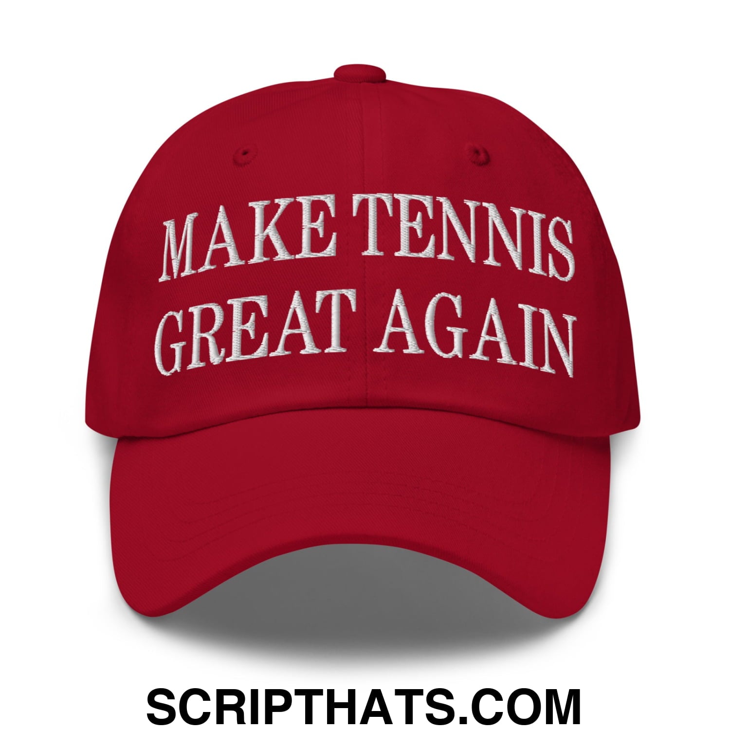Make Tennis Great Again Embroidered Unstructured Dad Hat Cranberry