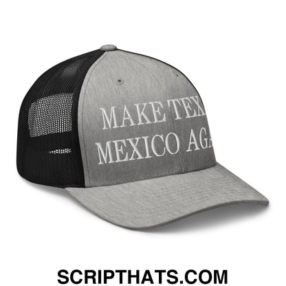 Make Texas Mexico Again Embroidered Mesh Trucker Hat Heather Black