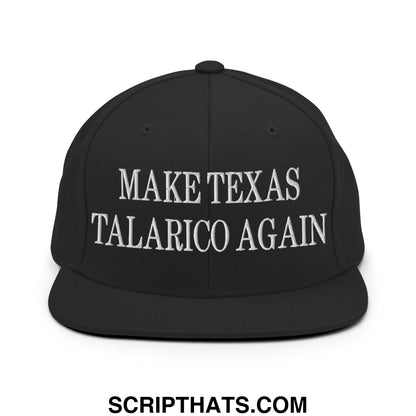 Make Texas Talarico Again Embroidered Flat Bill Brim Snapback Hat Black