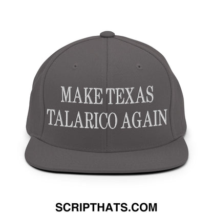 Make Texas Talarico Again Embroidered Flat Bill Brim Snapback Hat Dark Grey