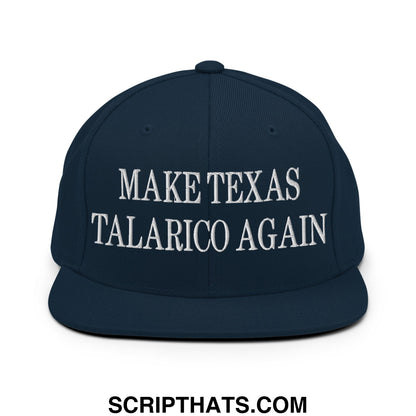Make Texas Talarico Again Embroidered Flat Bill Brim Snapback Hat Dark Navy