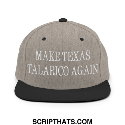 Make Texas Talarico Again Embroidered Flat Bill Brim Snapback Hat Heather Black