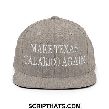 Make Texas Talarico Again Embroidered Flat Bill Brim Snapback Hat Heather Grey