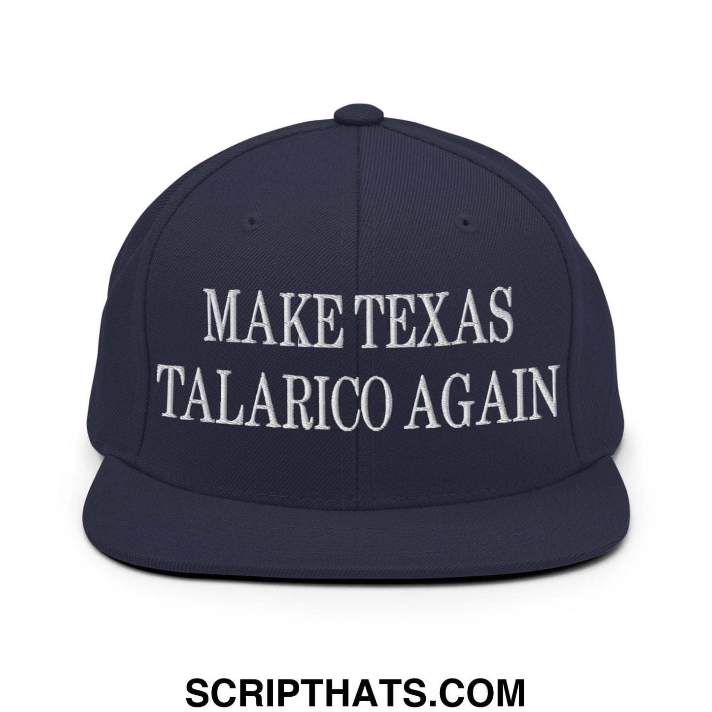 Make Texas Talarico Again Embroidered Flat Bill Brim Snapback Hat Navy