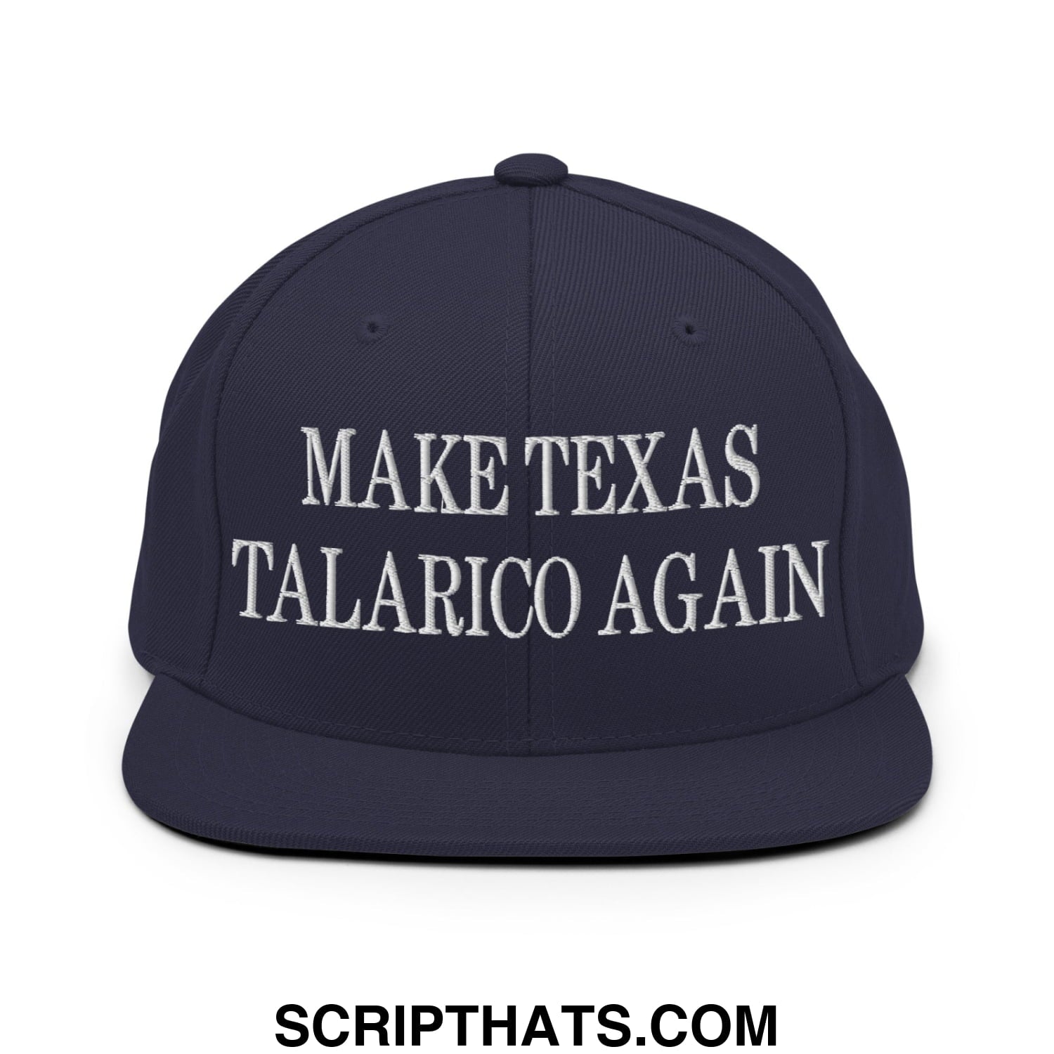 Make Texas Talarico Again Embroidered Flat Bill Brim Snapback Hat Navy