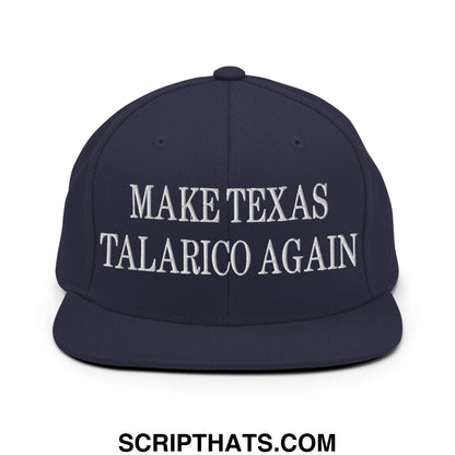 Make Texas Talarico Again Embroidered Flat Bill Brim Snapback Hat Navy
