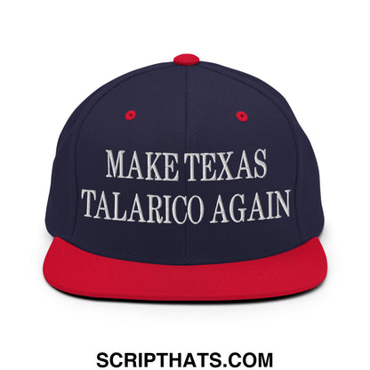 Make Texas Talarico Again Embroidered Flat Bill Brim Snapback Hat Navy Red