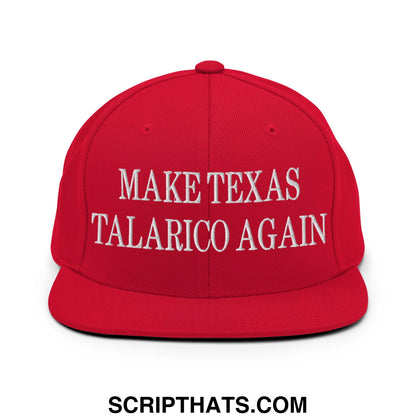 Make Texas Talarico Again Embroidered Flat Bill Brim Snapback Hat Red