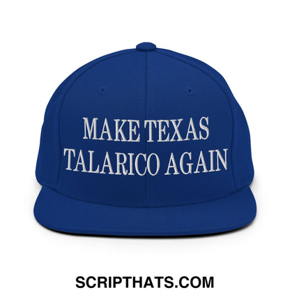 Make Texas Talarico Again Embroidered Flat Bill Brim Snapback Hat Royal Blue