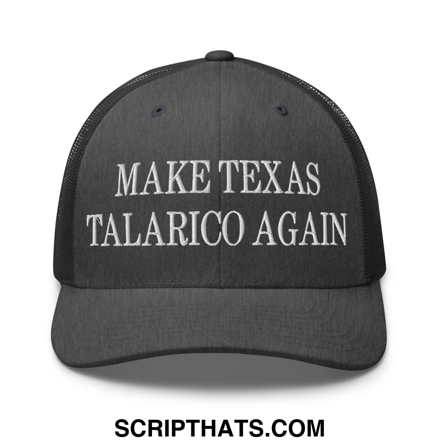 Make Texas Talarico Again Embroidered Mesh Trucker Hat Dark Heather Gray