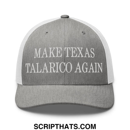 Make Texas Talarico Again Embroidered Mesh Trucker Hat Heather Grey White