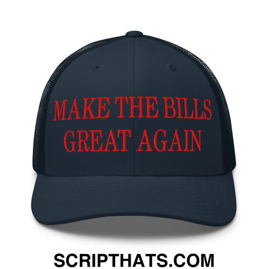 Make The Bills Great Again Embroidered Mesh Trucker Hat Navy