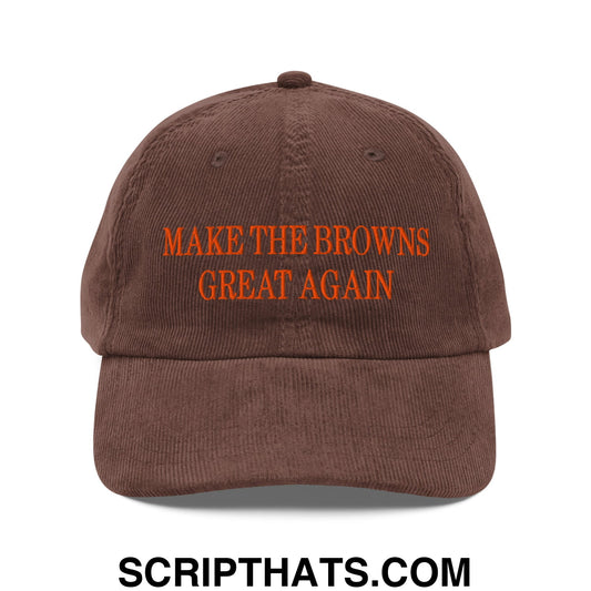 Make The Browns Great Again Embroidered Corduroy Dad Hat Default Title
