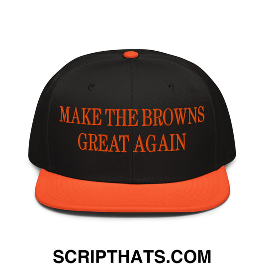 Make The Browns Great Again Embroidered Flat Bill Brim Snapback Hat Default Title
