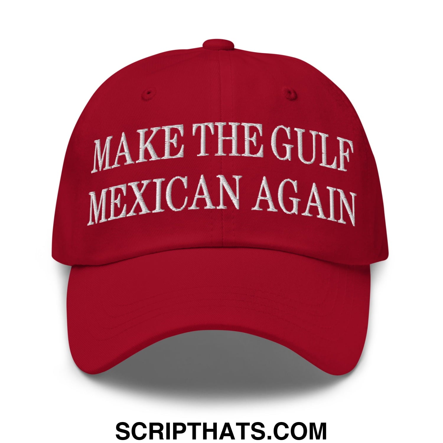 Make The Gulf Mexican Again Embroidered Unstructured Dad Hat Cranberry