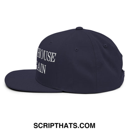 Make The House Blue Again Embroidered Flat Bill Brim Snapback Hat Navy