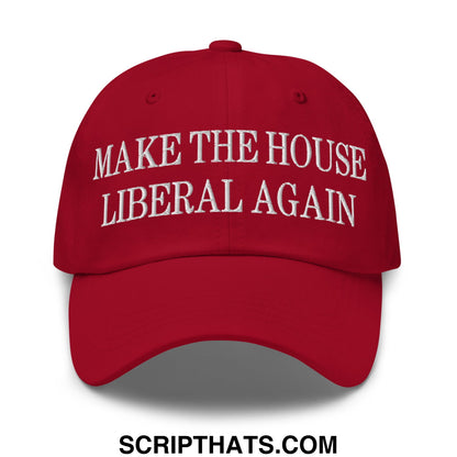 Make The House Liberal Again Embroidered Unstructured Dad Hat Cranberry