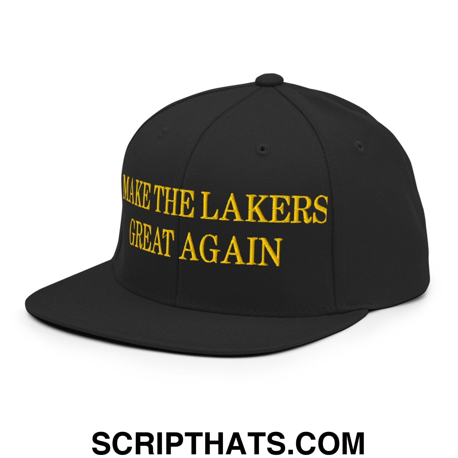 Make The Lakers Great Again Embroidered Flat Bill Brim Snapback Hat Default Title