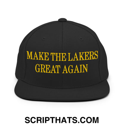 Make The Lakers Great Again Embroidered Flat Bill Brim Snapback Hat Default Title