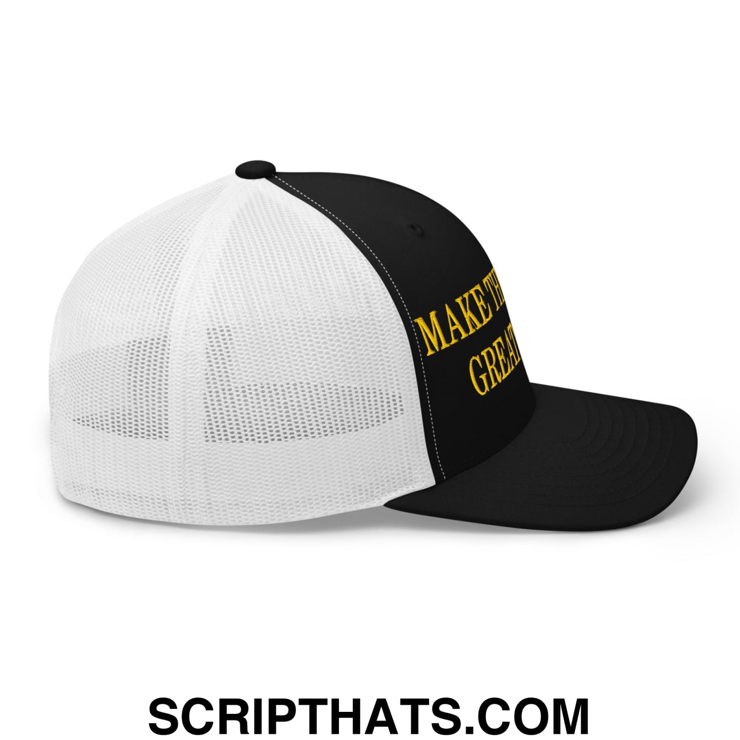 Make The Lakers Great Again Embroidered Mesh Trucker Hat Black White