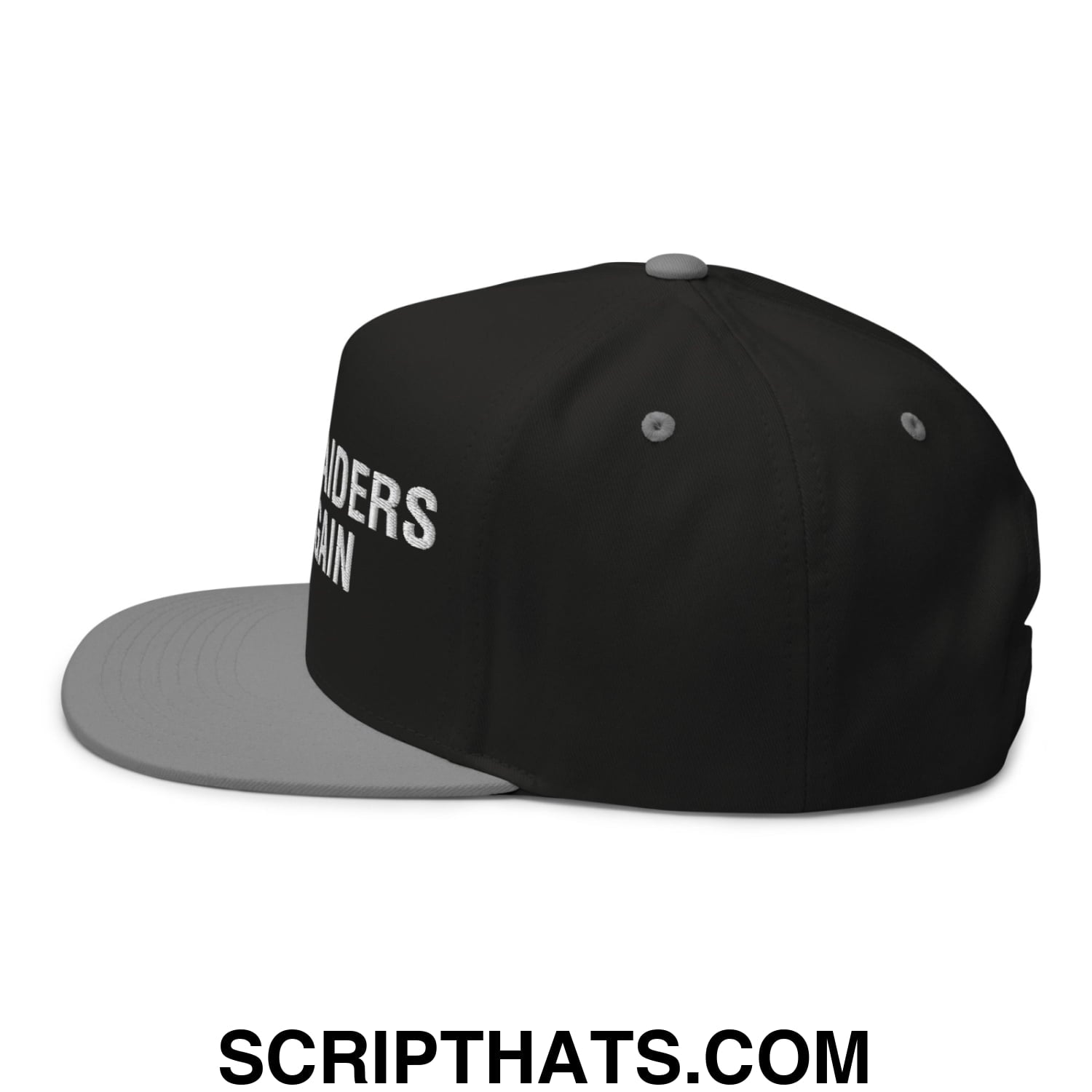 Make The Raiders Great Again 2026 Draft Day Embroidered 5 Panel Flat Bill Brim Snapback Hat Black Grey