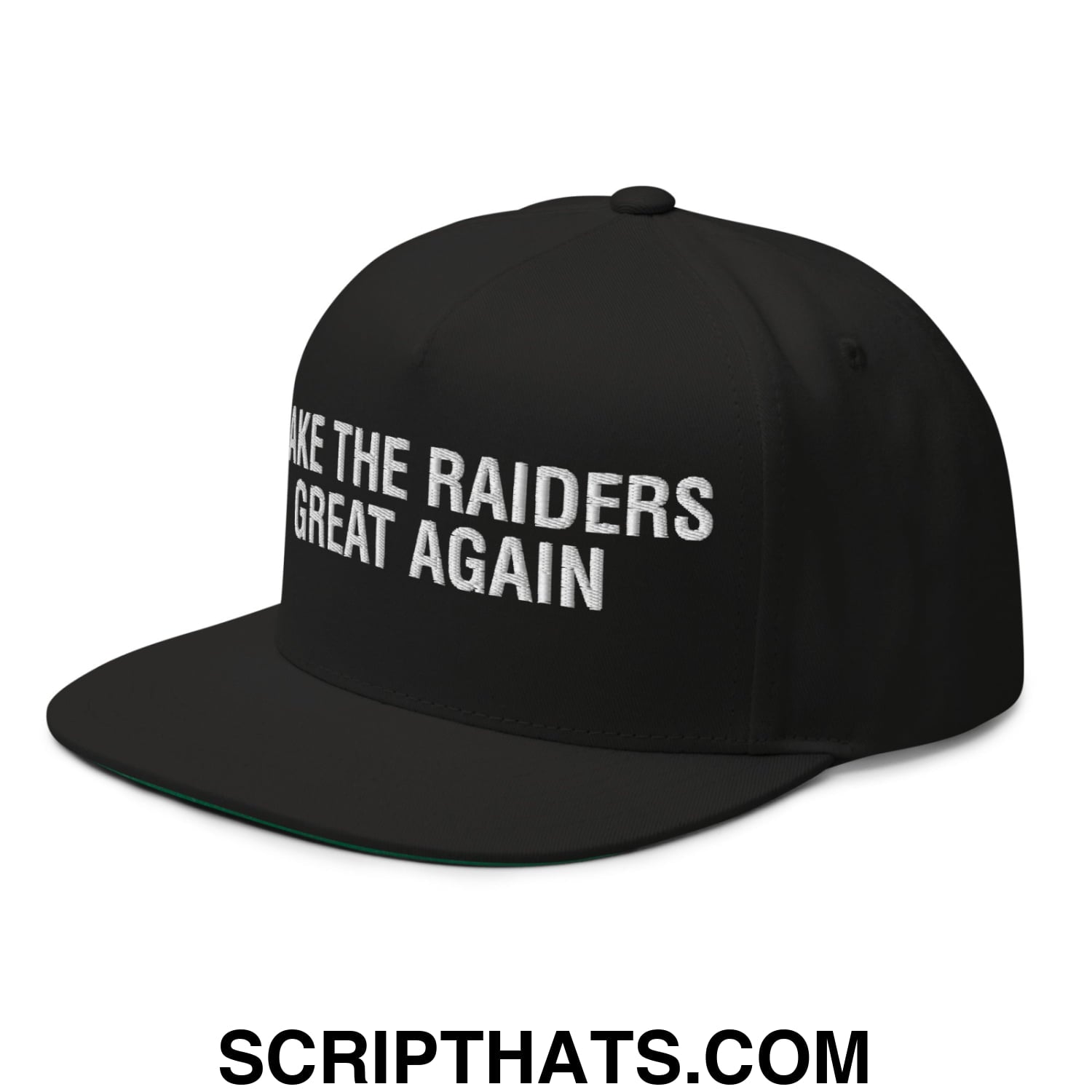 Make The Raiders Great Again 2026 Draft Day Embroidered 5 Panel Flat Bill Brim Snapback Hat Black