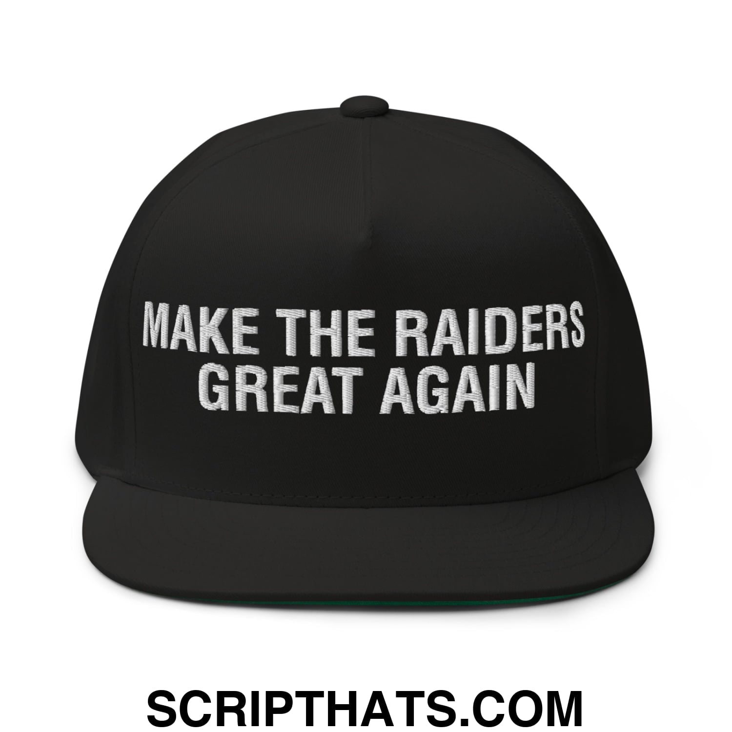 Make The Raiders Great Again 2026 Draft Day Embroidered 5 Panel Flat Bill Brim Snapback Hat Black