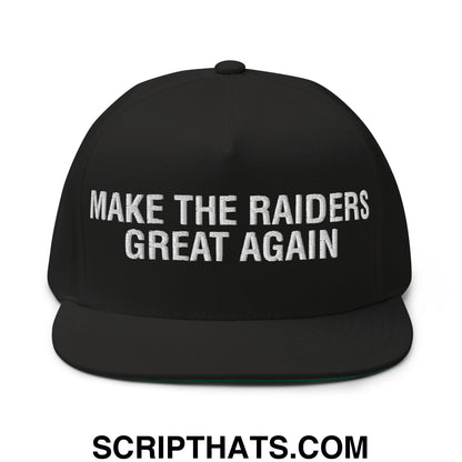 Make The Raiders Great Again 2026 Draft Day Embroidered 5 Panel Flat Bill Brim Snapback Hat Black