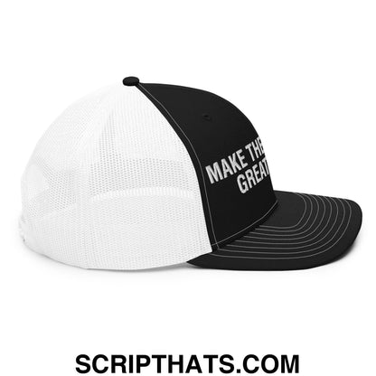 Make The Raiders Great Again 2026 Draft Day Embroidered Classic Mesh Trucker Hat Black White
