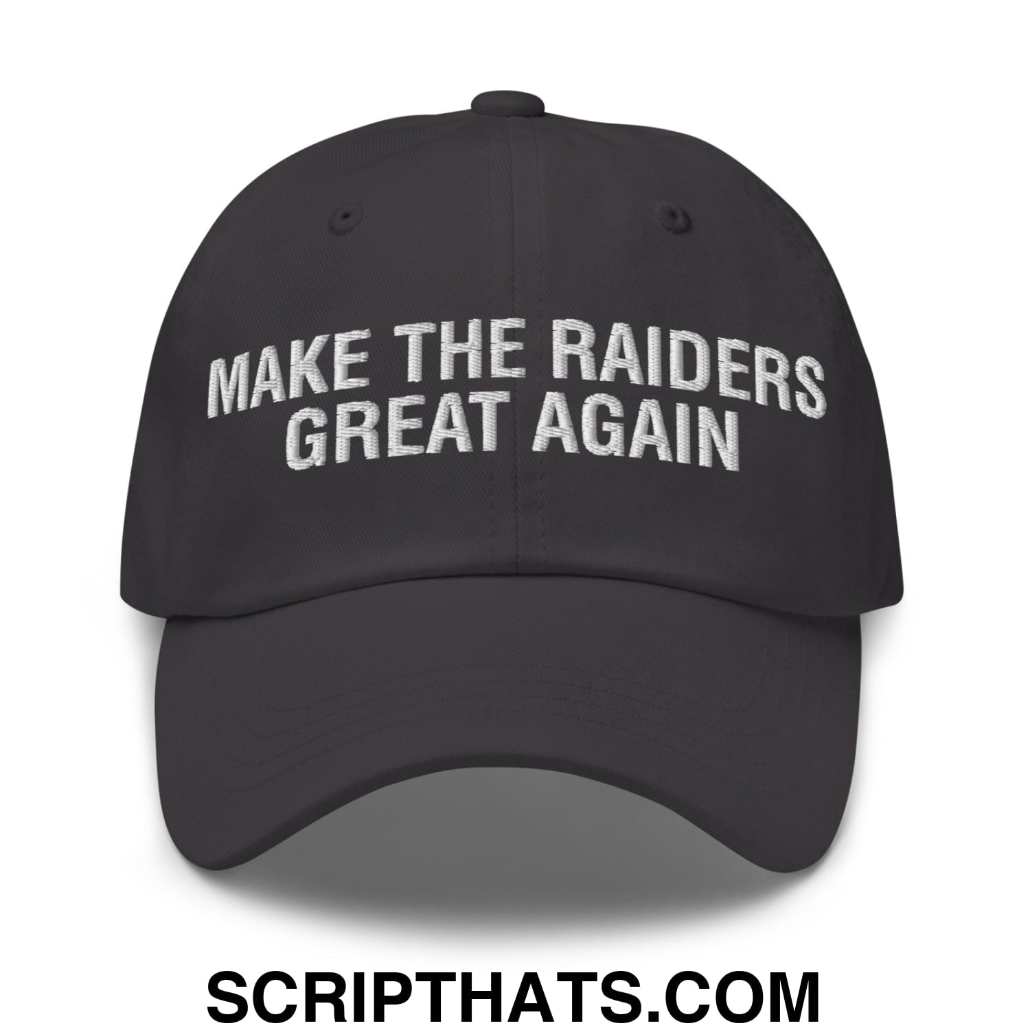 Make The Raiders Great Again 2026 Draft Day Embroidered Dad Hat Dark Grey
