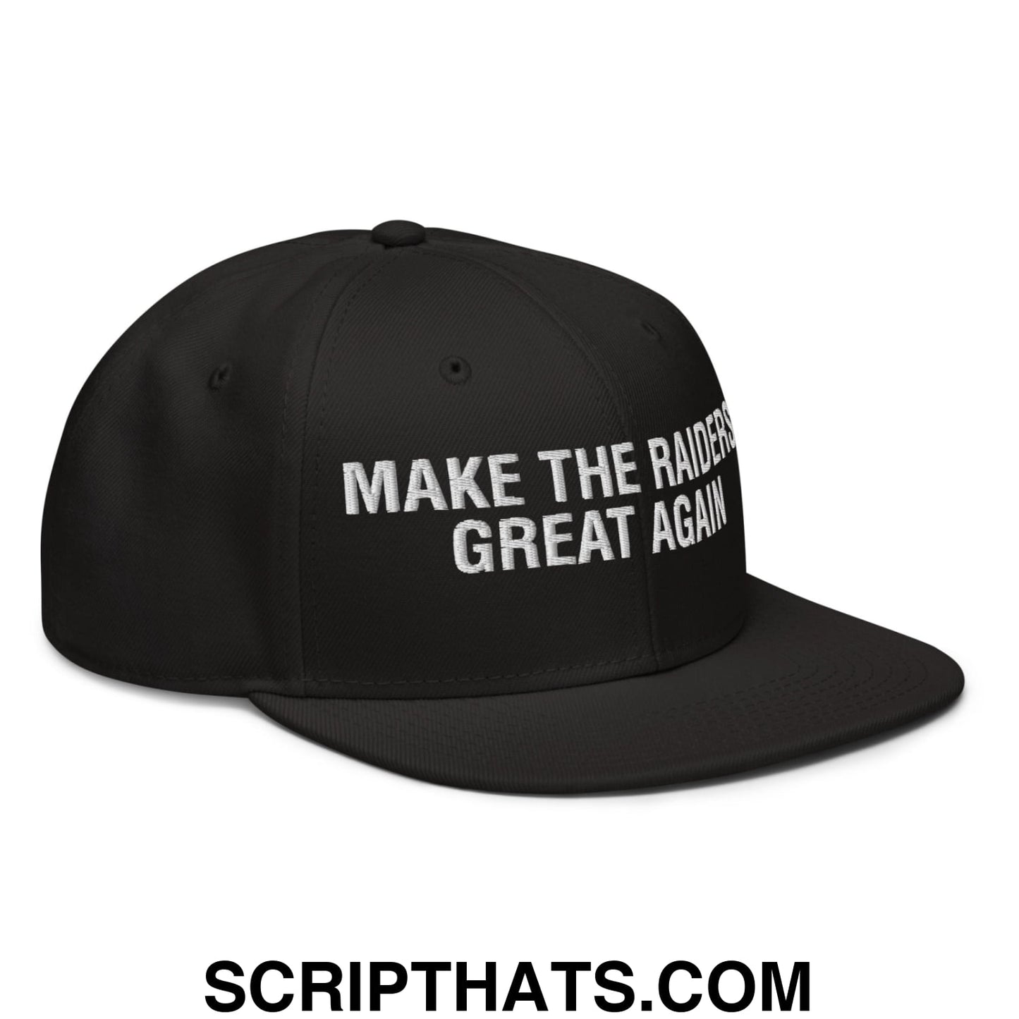 Make The Raiders Great Again 2026 Draft Day Embroidered Flat Brim Bill Snapback Hat Black