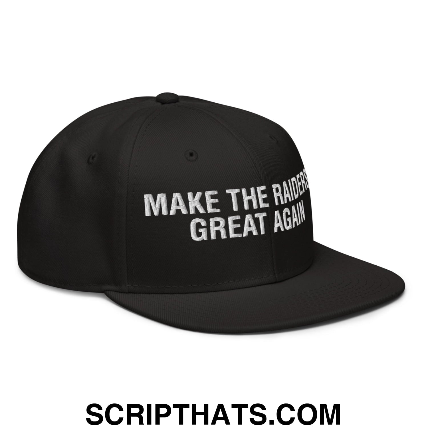 Make The Raiders Great Again 2026 Draft Day Embroidered Flat Brim Bill Snapback Hat Black