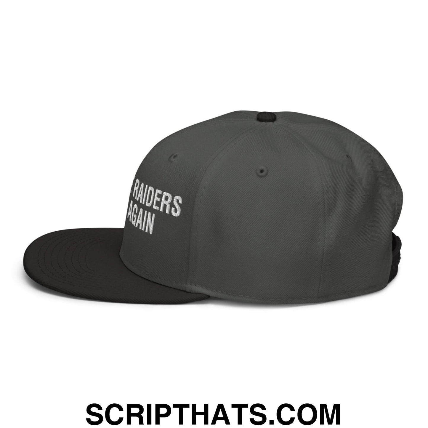 Make The Raiders Great Again 2026 Draft Day Embroidered Flat Brim Bill Snapback Hat Black Charcoal gray Charcoal gray